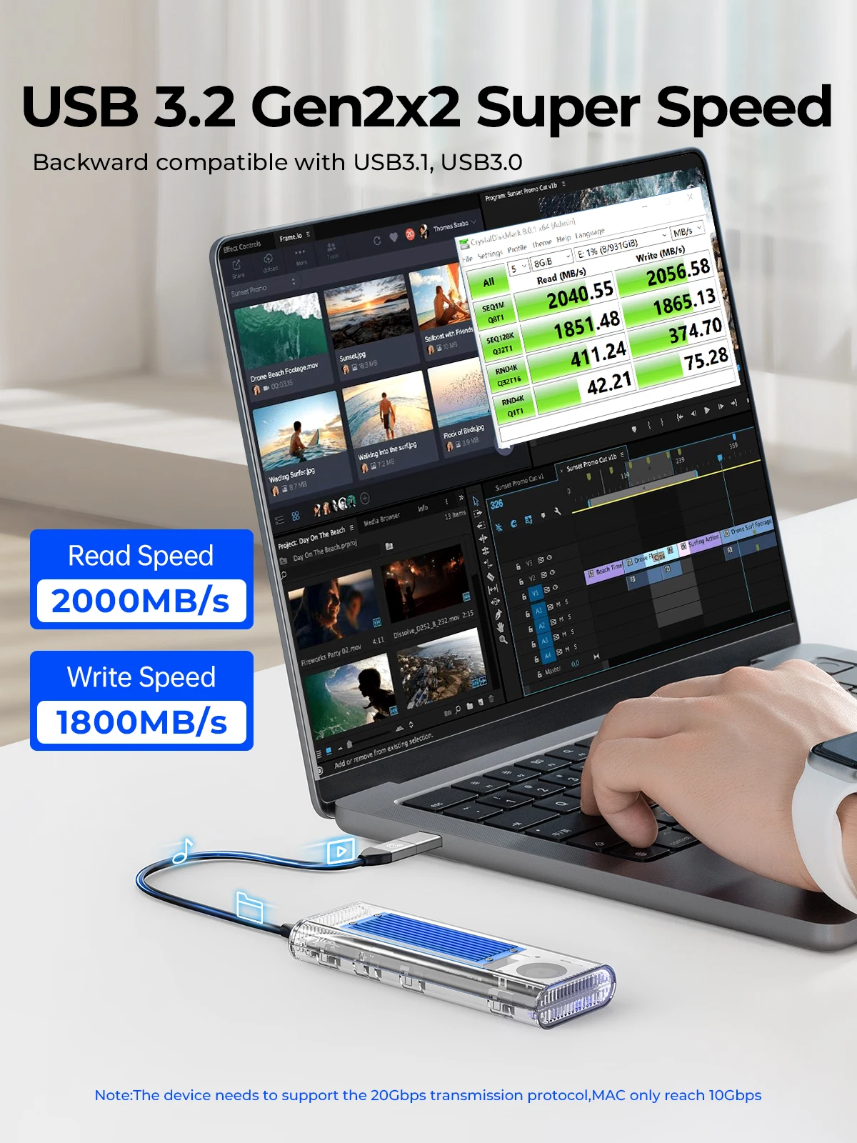 ORICO 20Gbps M.2 NVMe SSD Case - Thunderbolt 4 External Ssd 4Tb recension och pris